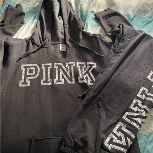 PINK Victoria's Secret Gray Hoodie and Sweatpants Set